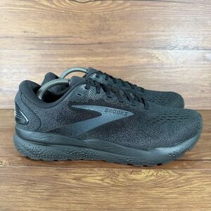 Brooks Ghost 16 Running Shoes Men’s Size 10 2E Triple Black Athletic Sneakers